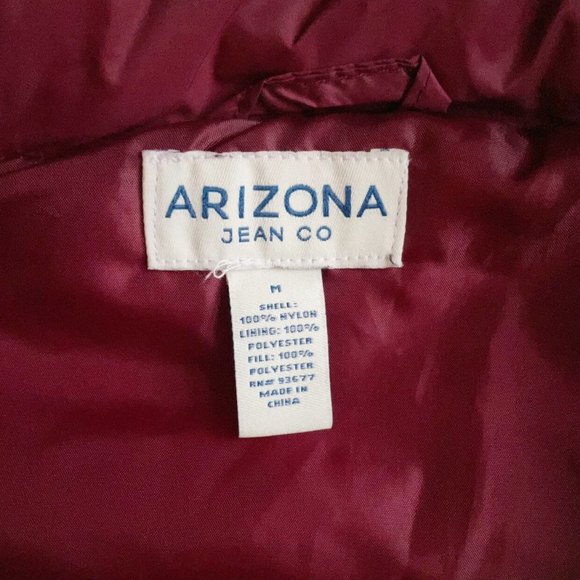 Burgundy Winter Puffer Jacket Vest Youth Kids Size Medium - Picture 3 of 4